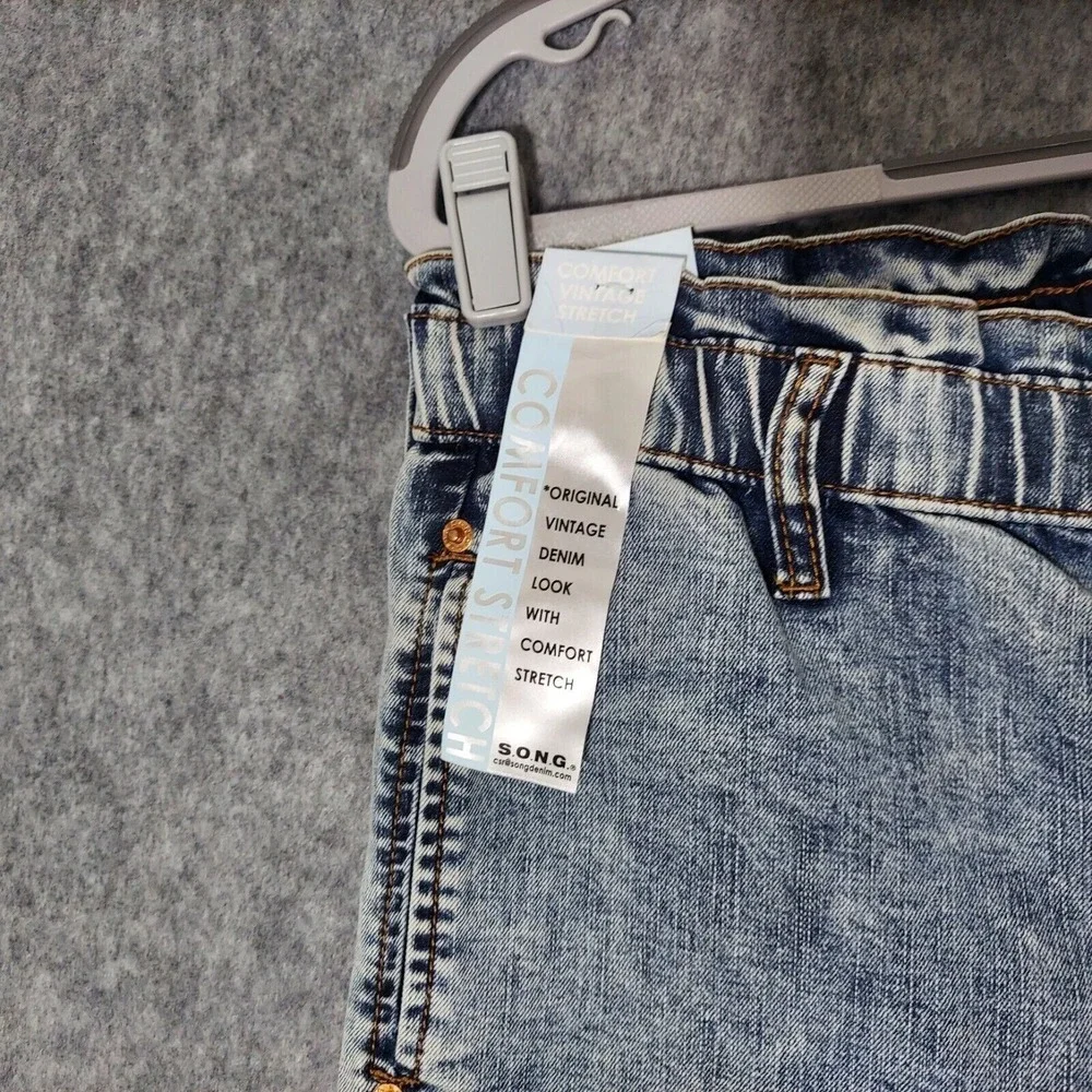 S.O.N.G Shorts 1 25 Y2K Baggy 80s Acid Wash Denim Pocket Stretch retro‎
